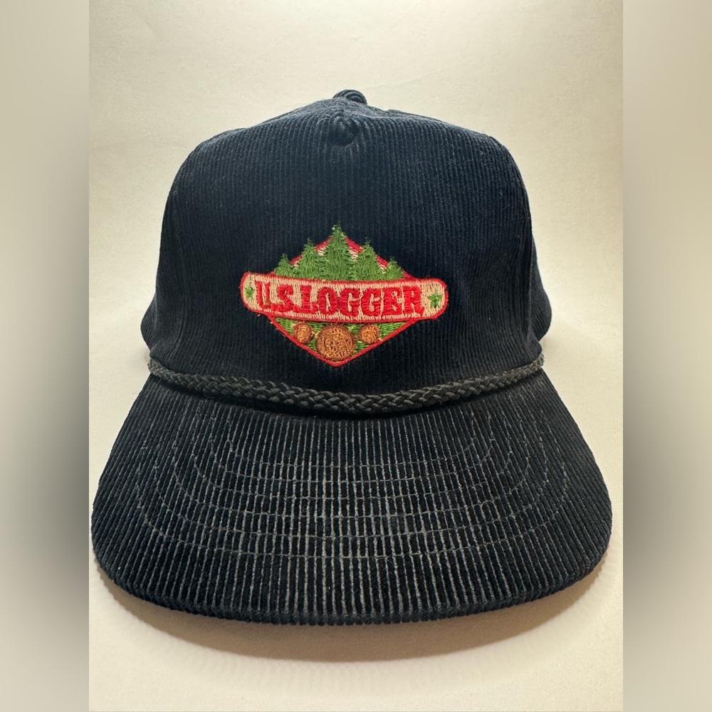 Vintage Headmaster Corduroy Snapback Adjustable US Logger Baseball Hat Cap